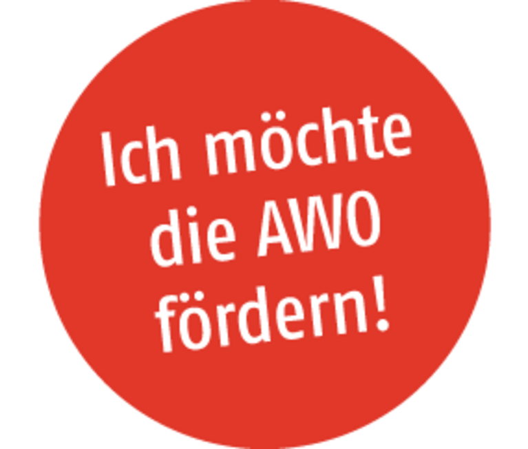 Bild mit dem Schriftzug "Ich möchte die AWO fördern"