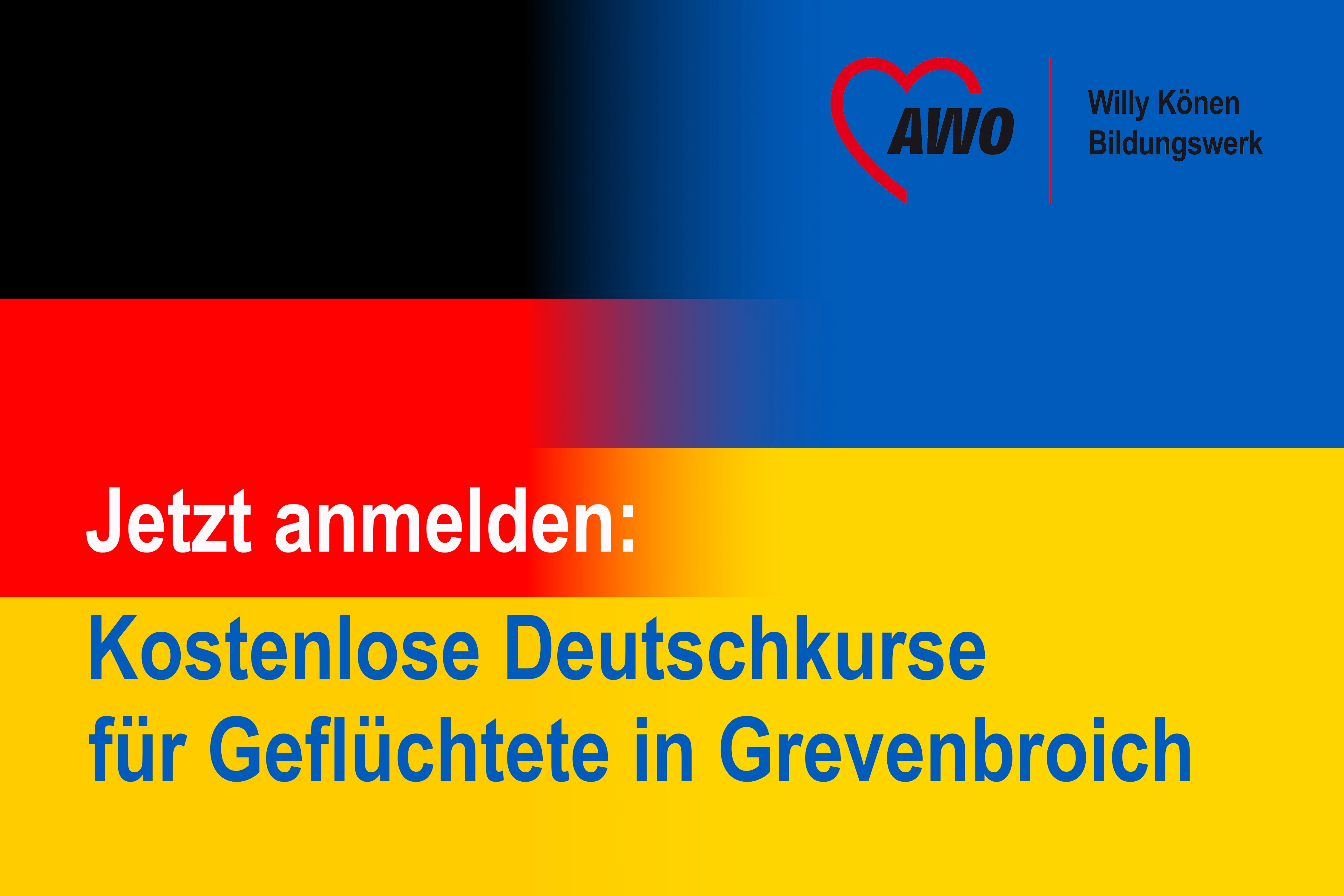 Die Grafik zeigte die ineinander übergehenden Flaggen Deutschlands und der Ukraine
