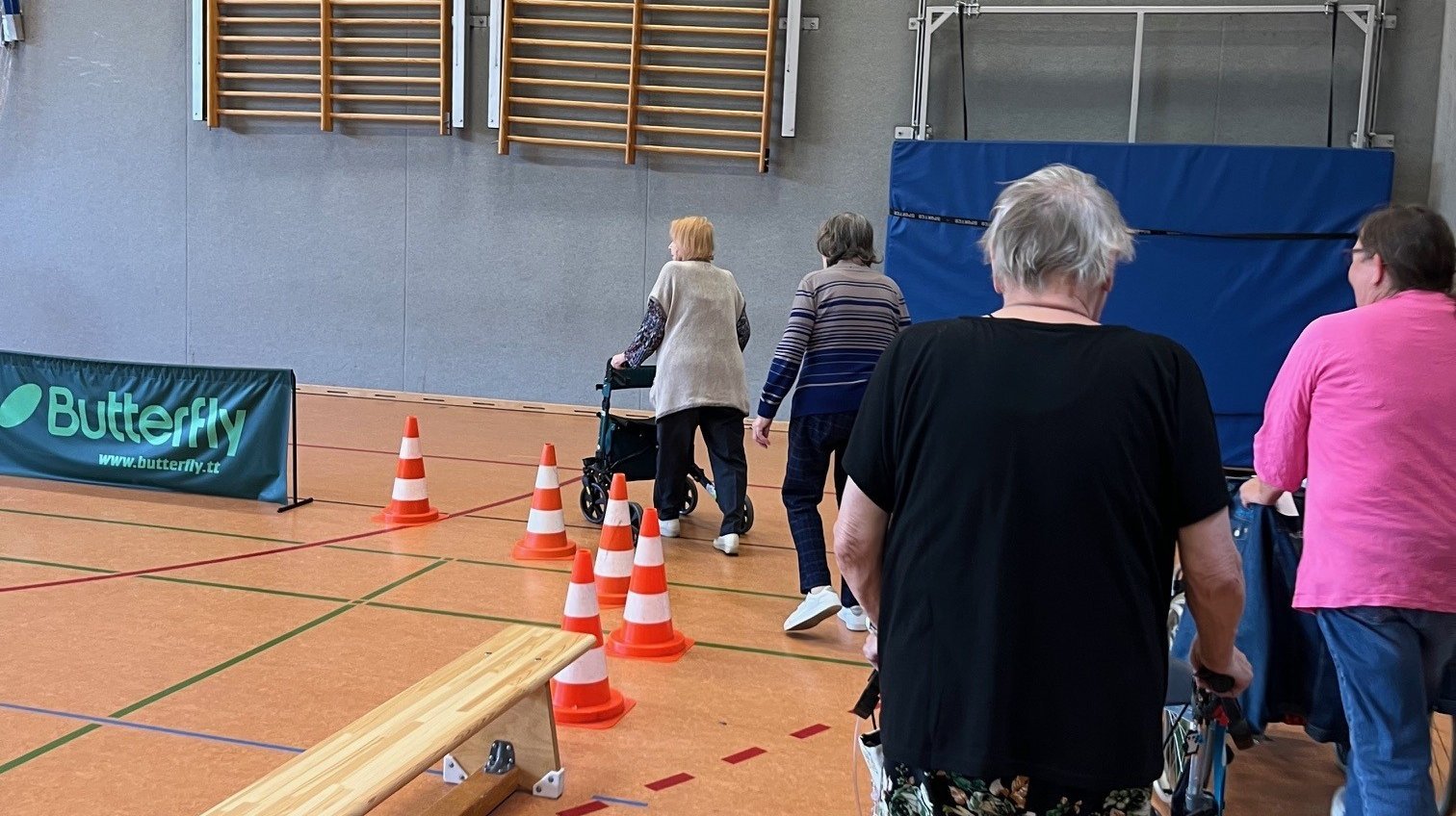 Auf dem Bild sieht man ältere Menschen bei der Teilnahme am sogenannten Oldie-Run.