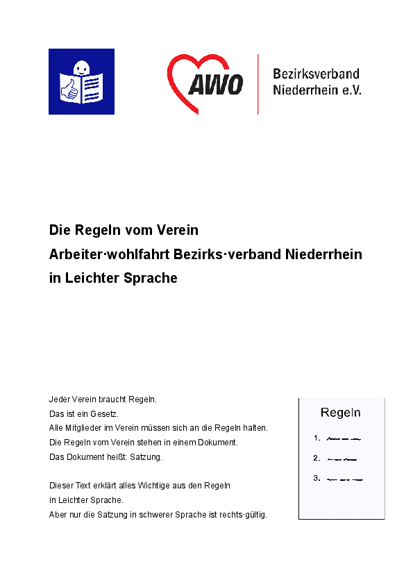 Regeln vom Verein in Leichter Sprache