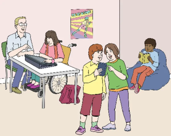 Das Foto zeigt, wie Kinder betreut und gebildet werden