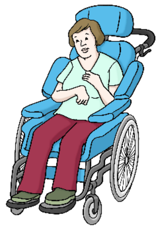 Das Foto zeigt einen Menschen im Rollstuhl