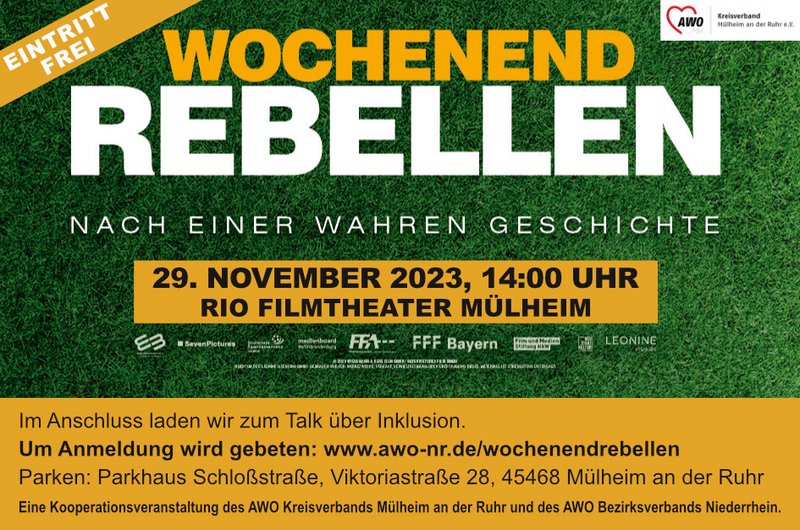 Das Foto zeigt ein Filmplakat der Wochenenrebellen