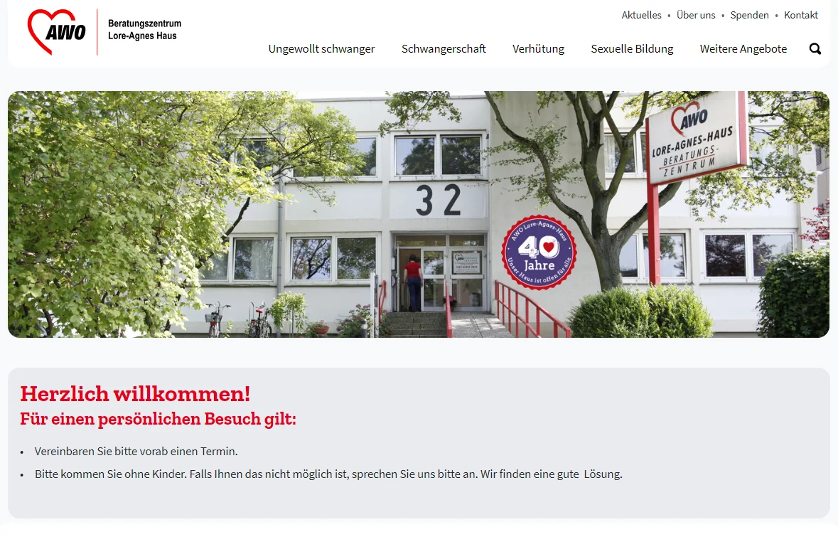 Das Foto zeigt einen Screenshot von der Webseite