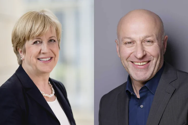 Das Foto zeigt ein Portrait von Elisabeth Müller-Witt und Ibrahim Yetim