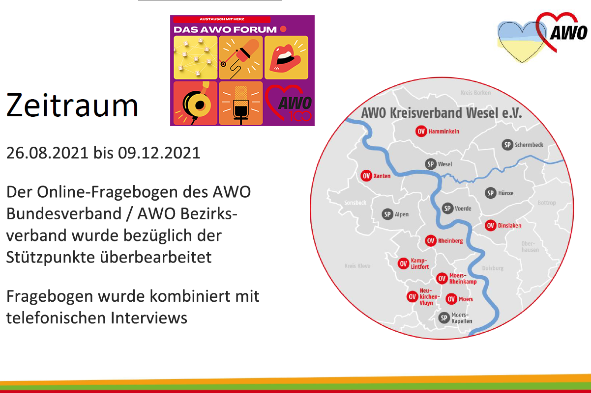 Das Foto zeigt einen Screenshot aus der Präsentation zur Situation der AWO Ortsvereine