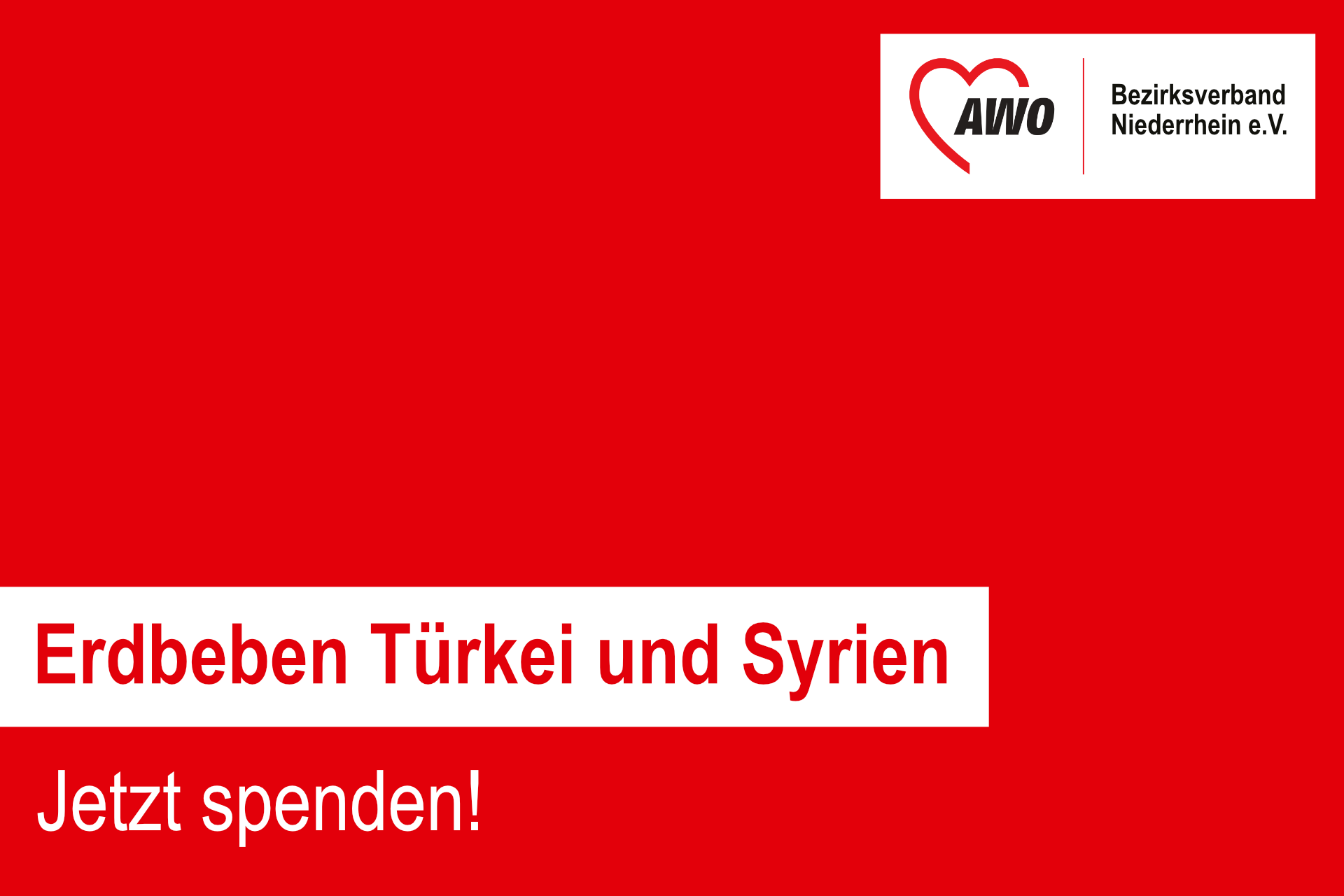 Das Foto zeigt den Text "Erdbeben Türkei und Syrien. Jetzt spenden"