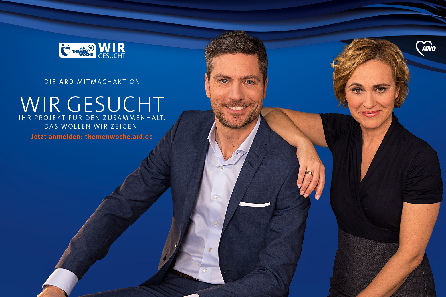 Das Foto zeigt den Aufruf und die Moderatoren der Themenwoche