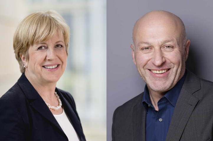 Das Foto zeigt ein Portrait von Elisabeth Müller-Witt und Ibrahim Yetim